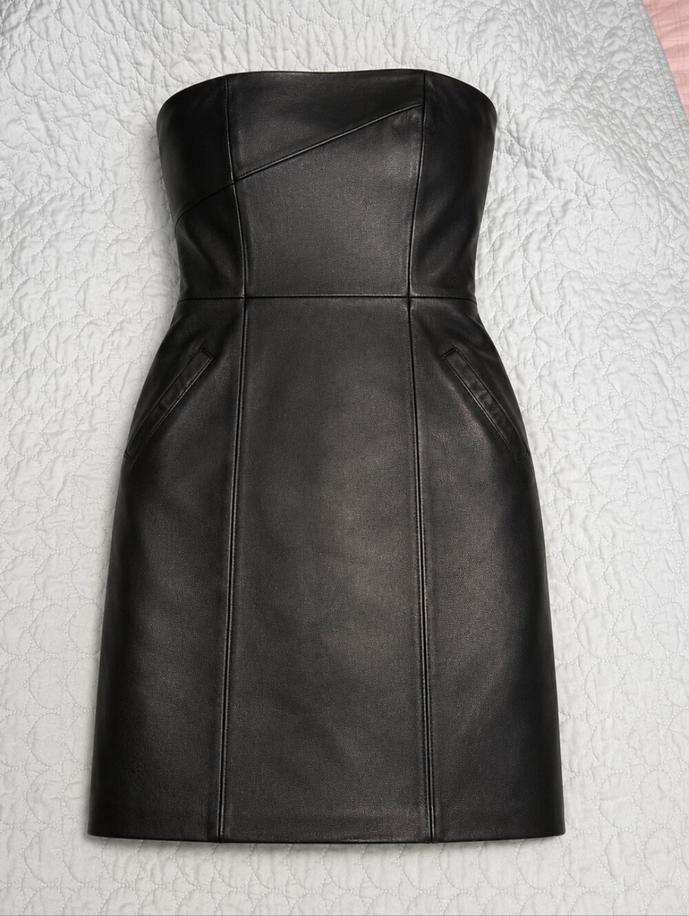 Strapless Leather Dress